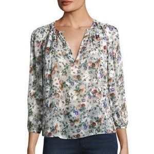 Rebecca Taylor White Floral Long Sleeve Top NWT